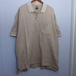 Van Heusen Men's Polo Shirt XXL Beige Tan Casual Collared Short Sleeve Golf